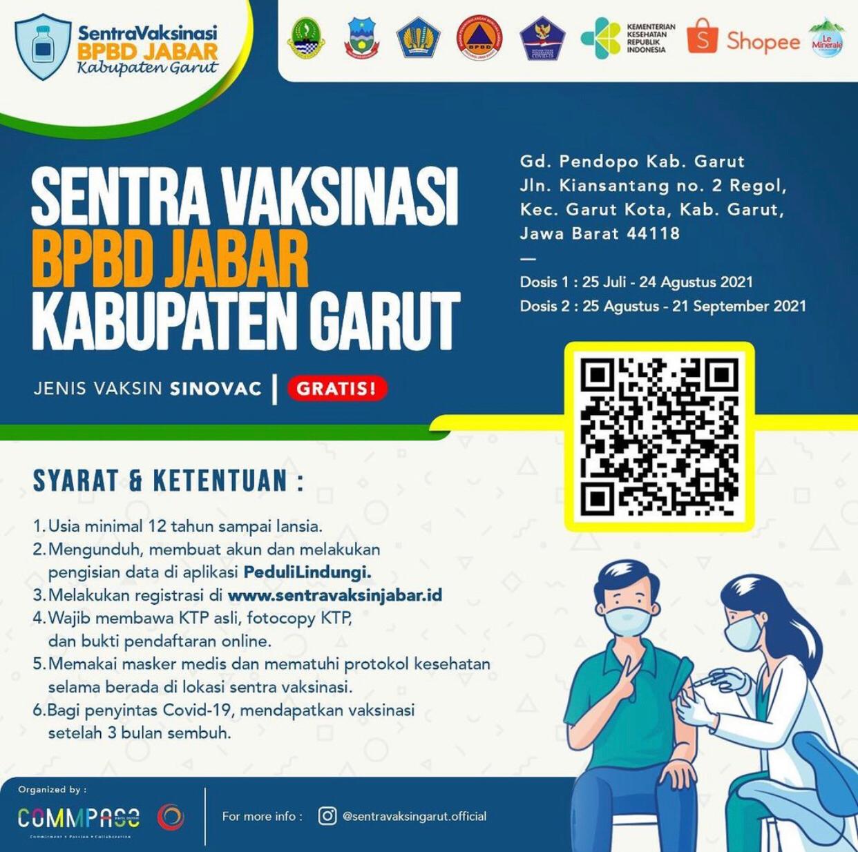 BPBD Provinsi Jawa Barat Gelar Sentra Vaksinasi di Kabupaten Garut